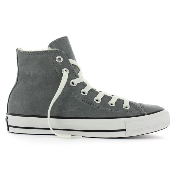 Кеды Converse Chuck Taylor All Star Hi Leather серые мех 132126C